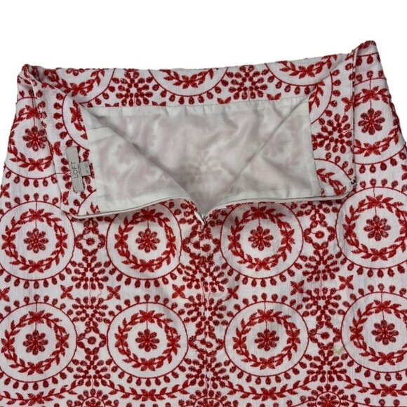 Ann Taylor LOFT Embroidered Colorful Mini Skirt Fully Lined Size 4 Petite - Picture 3 of 13